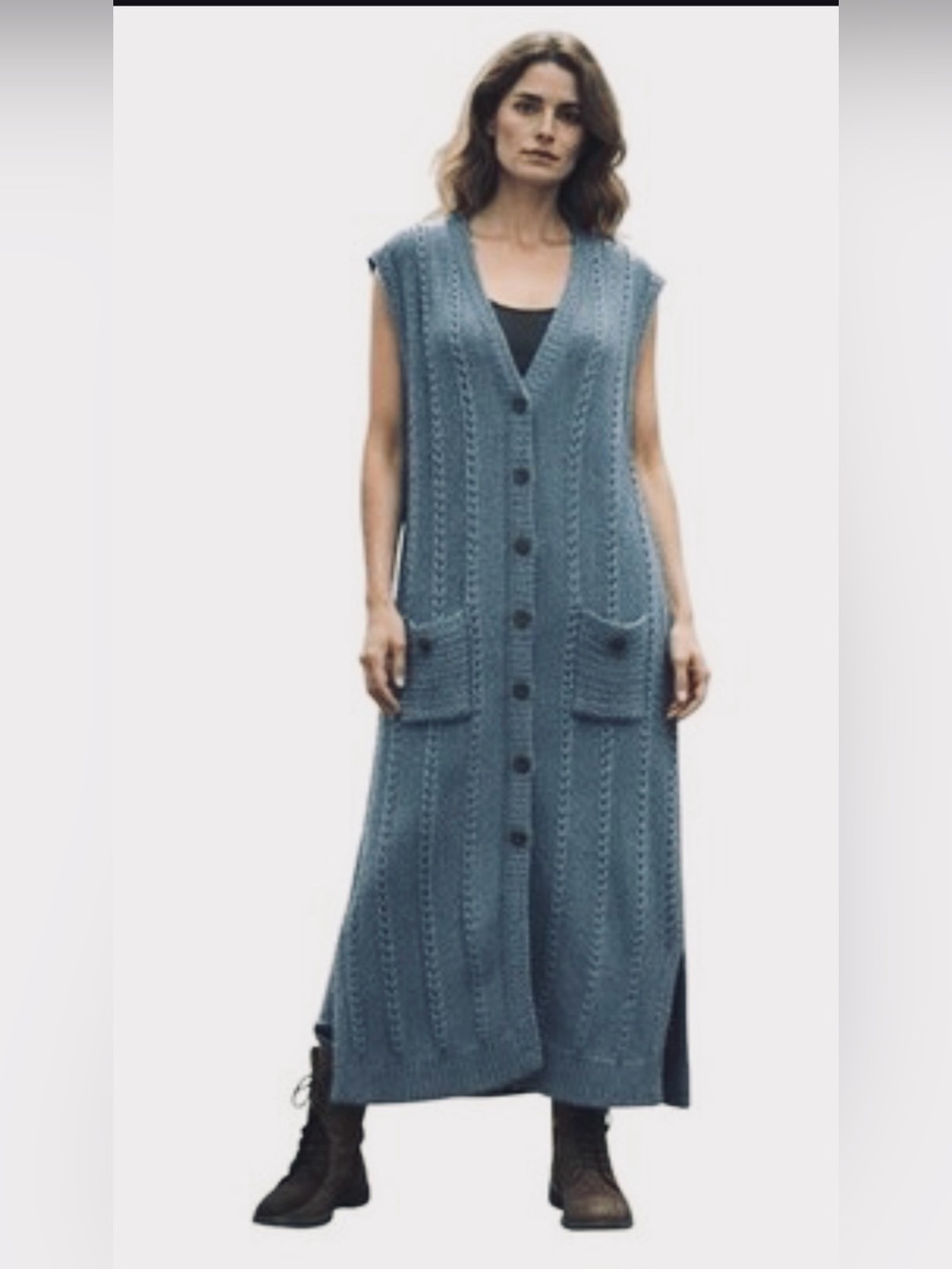 Sundance Full Length Blue Sweater Vest